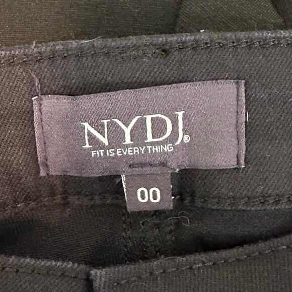 NYDJ Wide Leg Pedal Pusher Jeans Womens SIZE 00 BLACK Stretch NWOT - Picture 5 of 8